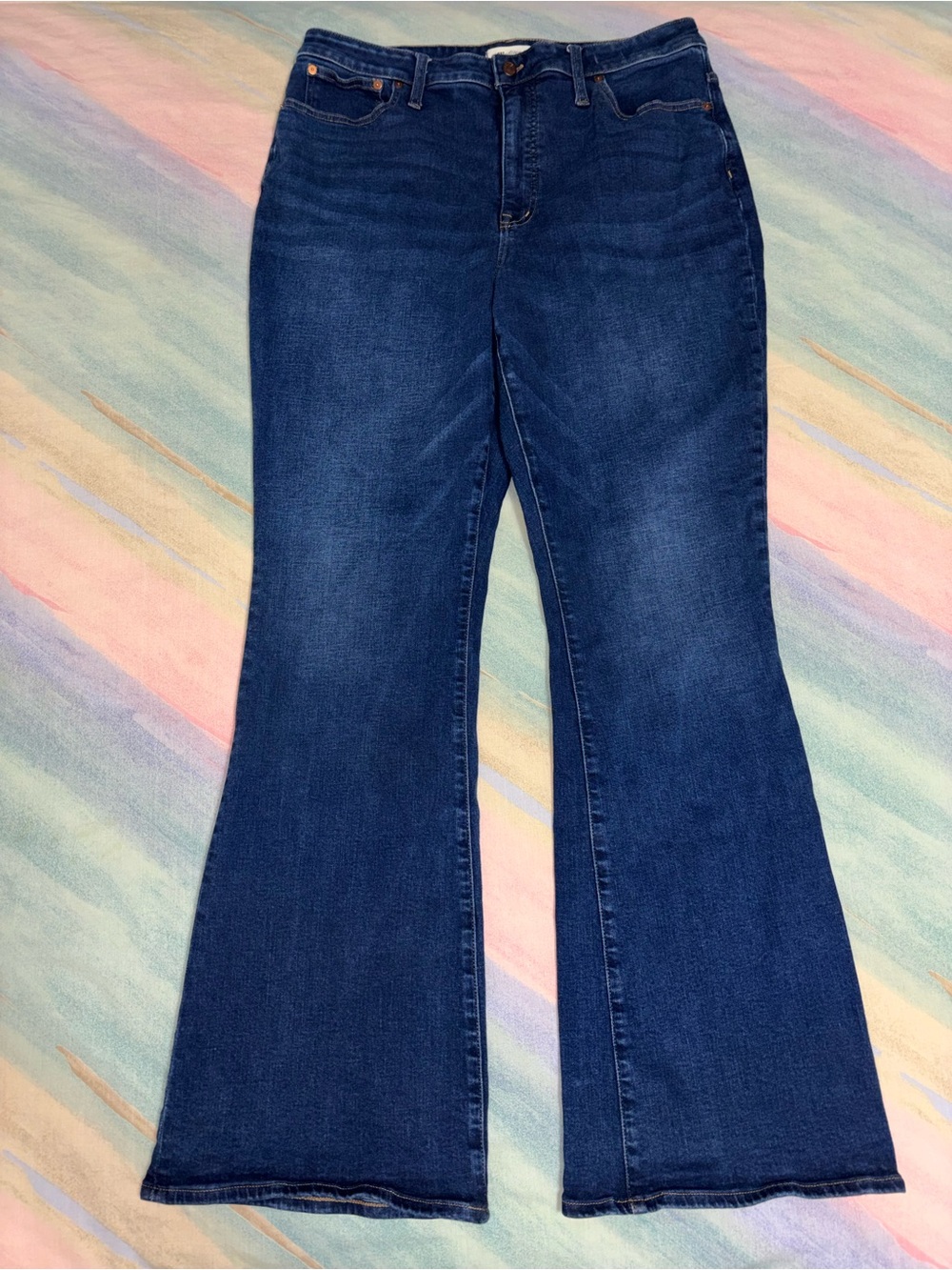 Madewell Curvy Skinny Flare Jeans women’s size 33 Tall blue jeans